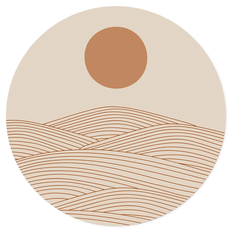 Muursticker Zonsopgang boven de abstracte woestijn - Playell 