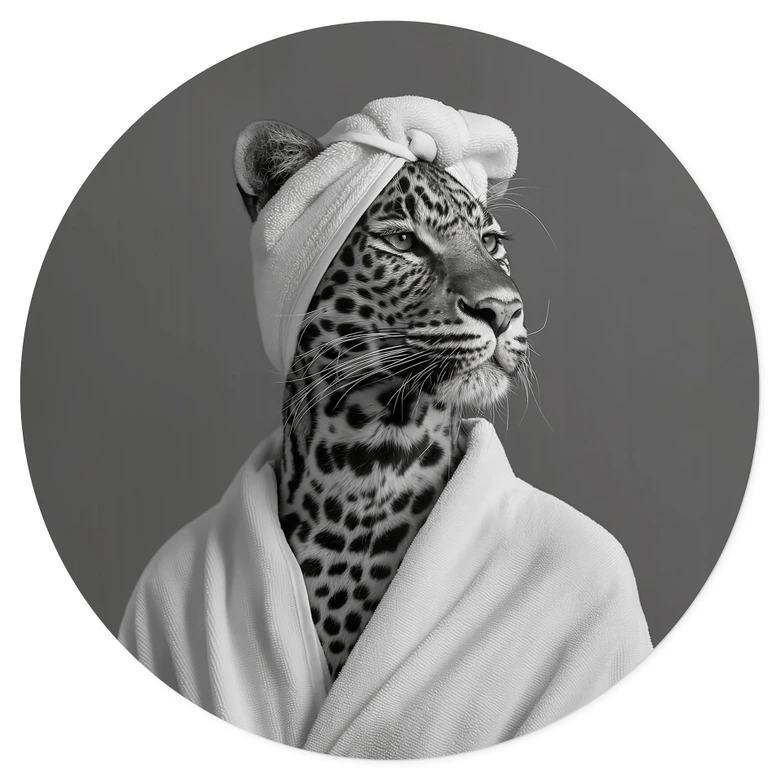 Royale spa time-out med leopard Wallsticker - Rahner - Round 