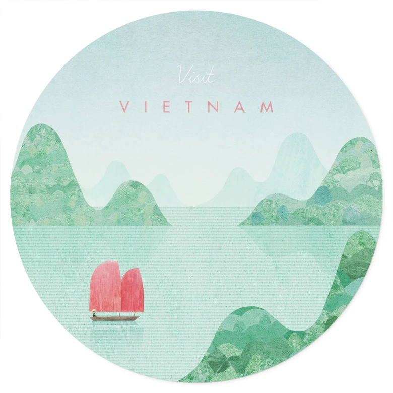 Sticker mural La baie d'Halong lors d'un voyage au Vietnam - Rivers - Rund 