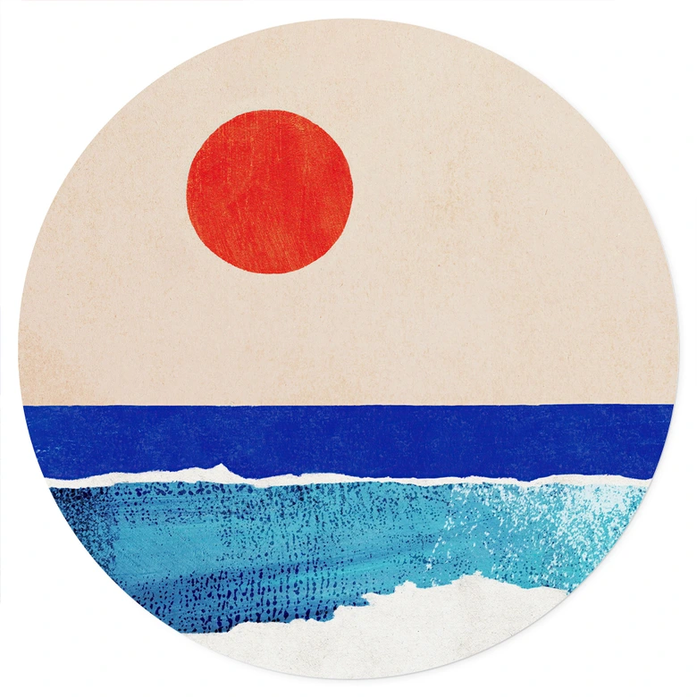Wallsticker Rolig strand ved solnedgang - Rivers - Rund 