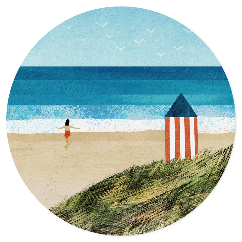 Wall sticker Vacation by the sea with dune view - Rivers - Round 