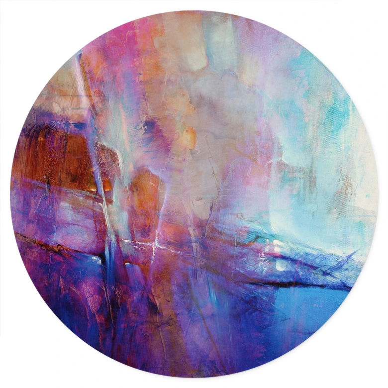 Wandtattoo Abstrakte Küstenlinie in Violett - Schmucker - Rund 