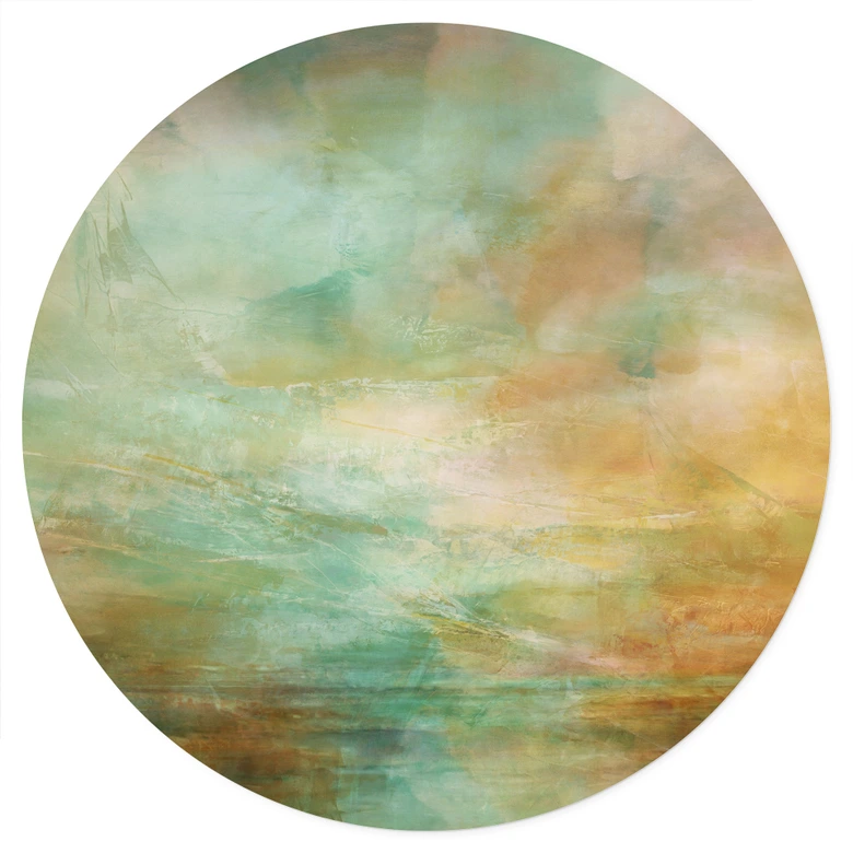 Sticker mural lumière turquoise dorée sur la mer - Schmucker - Rond 