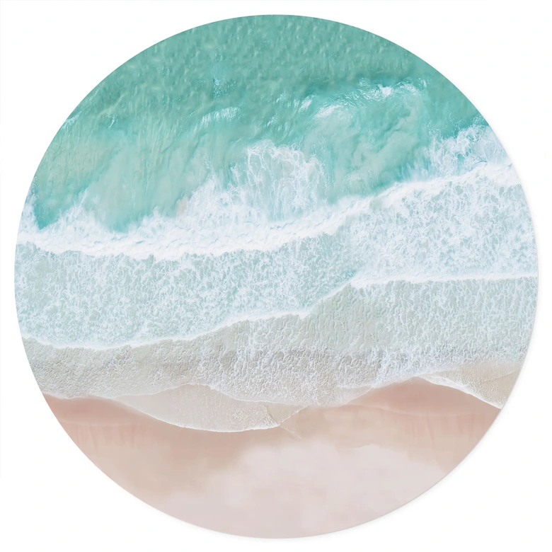 Sticker mural Douces vagues sur la plage - Sisi & Seb - Rond 