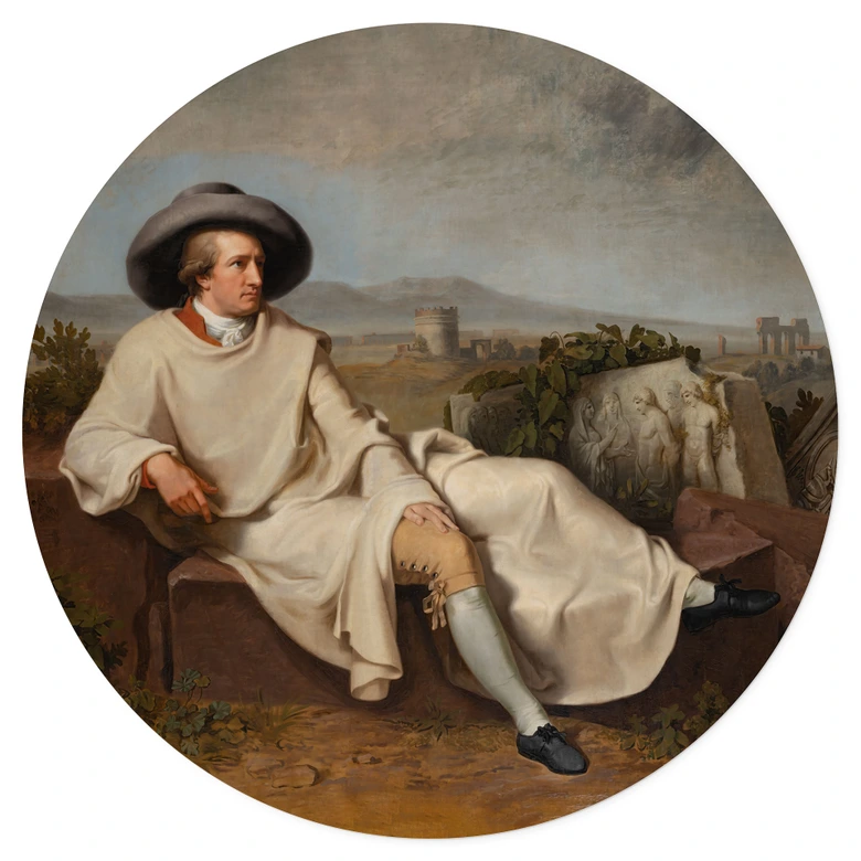 Naklejka na ścianę Tischbein - Goethe w rzymskiej Kampanii - Okrągła 