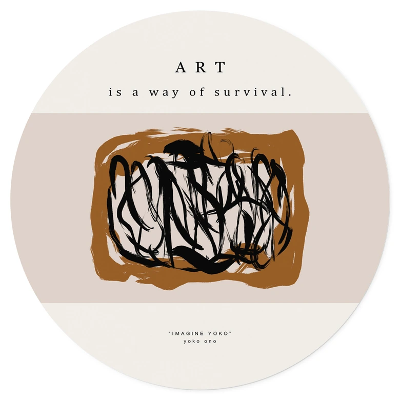 Wandtattoo Schwarze Pinselstriche - Imagine Yoko - Treechild - Rund 