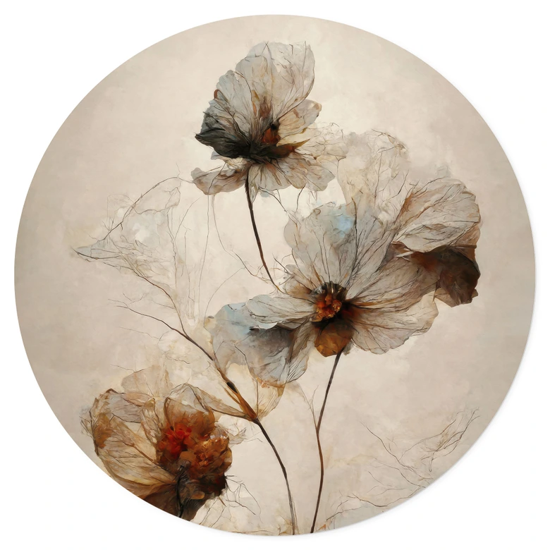 Wandtattoo Trockenblumen - Eleganz der Vergänglichkeit - Treechild - Rund 