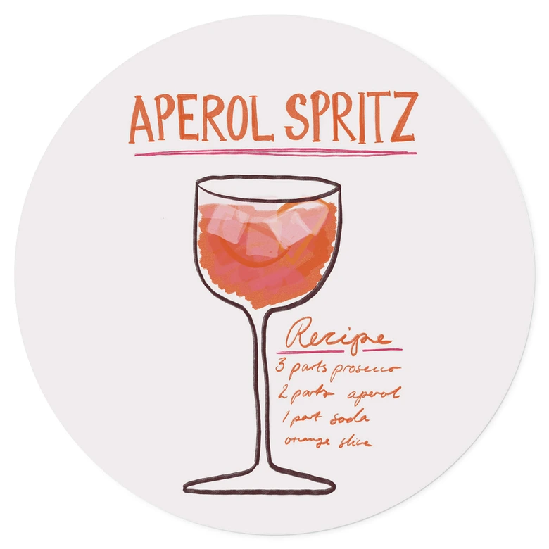 Vinilo decorativo cocina - Fritsch - Aperol Spritz - Redondo 