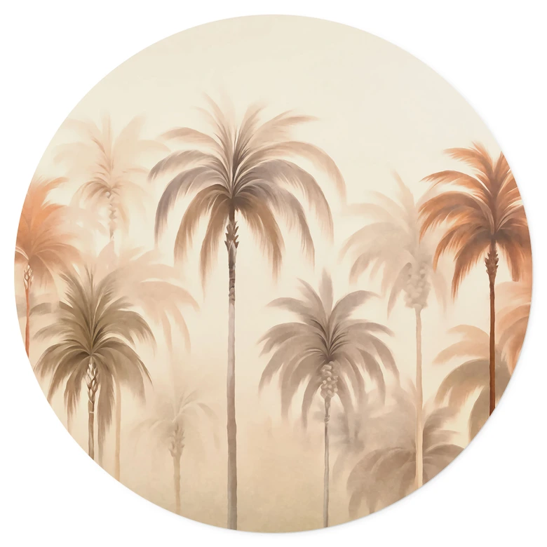 Vinilo decorativo paisaje tropical con palmeras - Haase - Redondo 