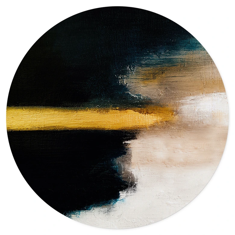 Vinilo decorativo pinceladas doradas y negras - Haniff - Redondo 