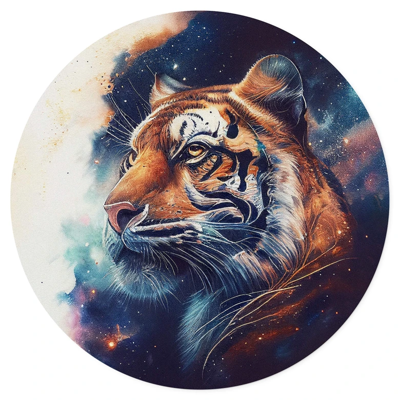 Wandtattoo Heine - Tiger im Sternenhimmel - Rund 