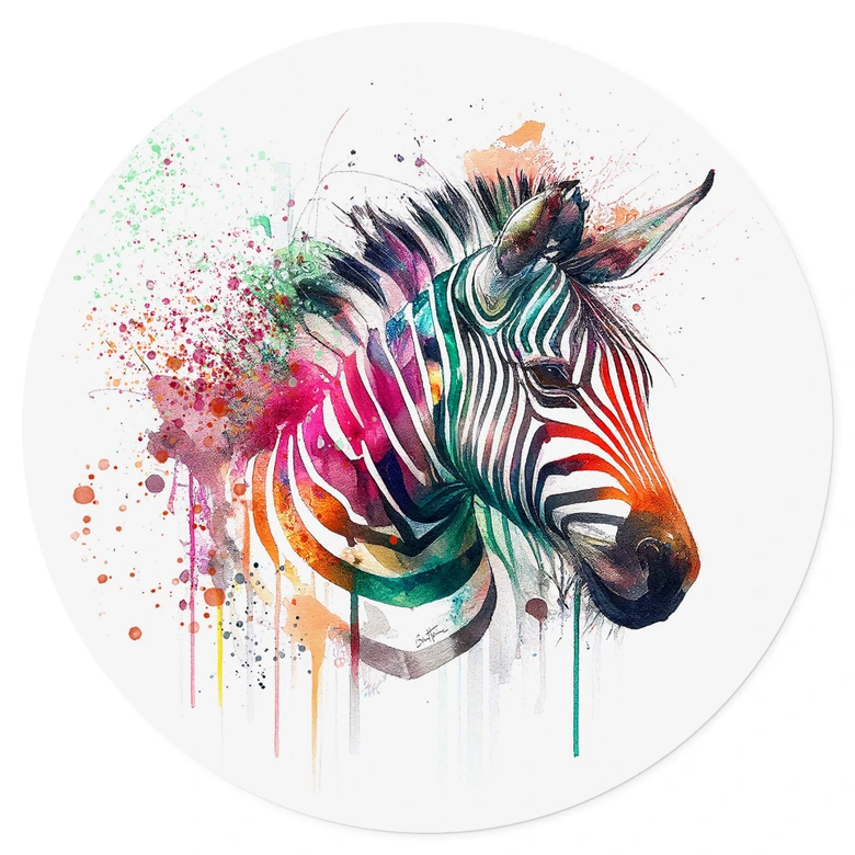 Sticker Mural Heine - Rainbow Zebra 
