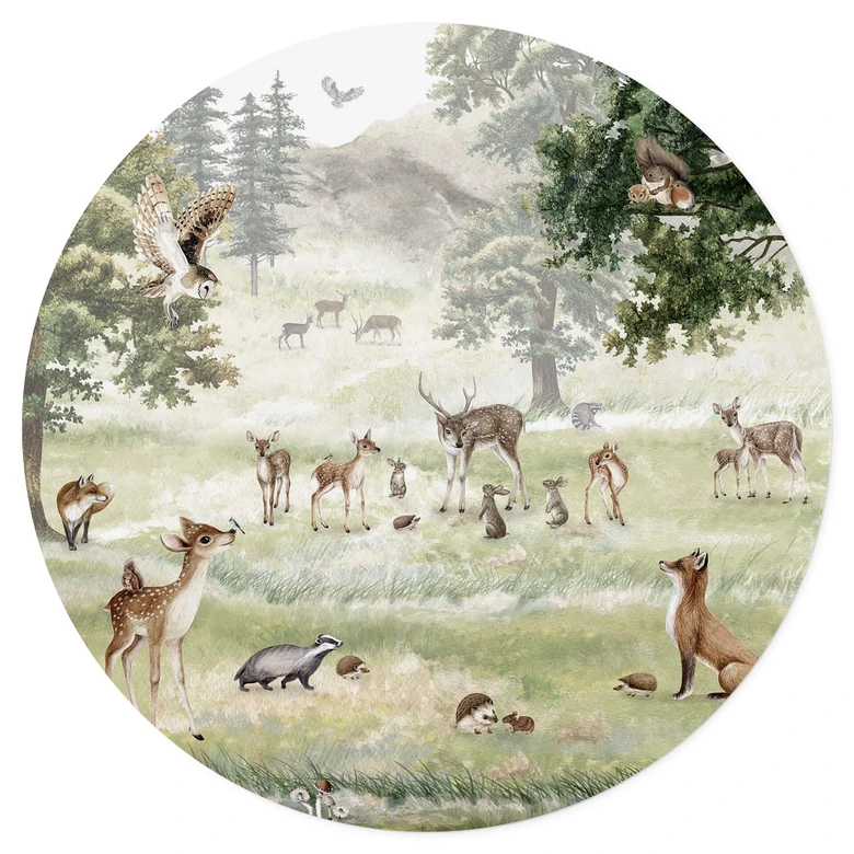 Wallsticker Kikki Belle - Forest fun - Rund 