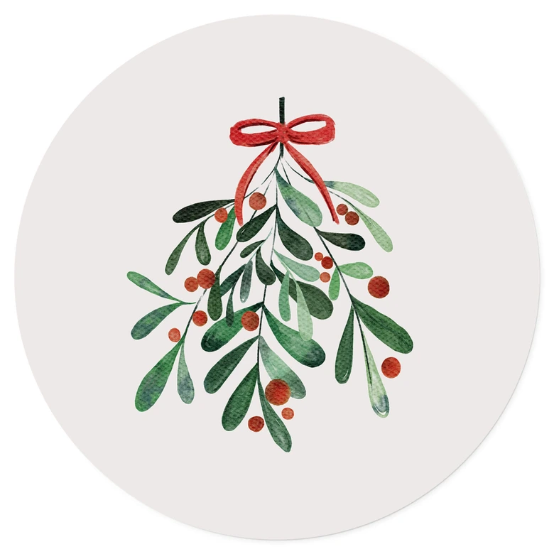 Wandtattoo Weihnachtlicher Mistelzweig Rund - Kristina 