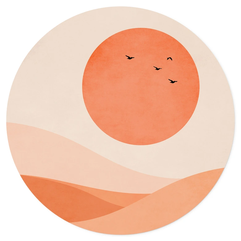 Wall Sticker  Harmonisk landskab orange - Kubistika 