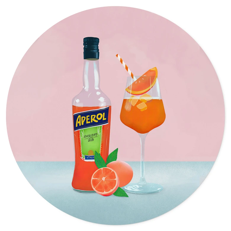 Wallsticker Aperol Spritz - Lizde - Rund 