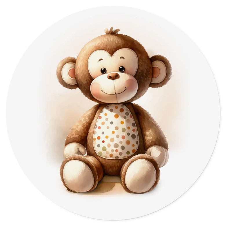 Wandtattoo Kleiner Affe - Magnusson - Rund 