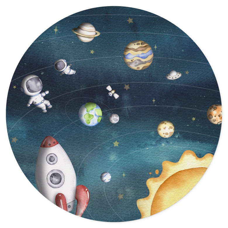 Naklejka na ścianę kosmiczna przygoda z astronautami - Oliver Robins - Round 