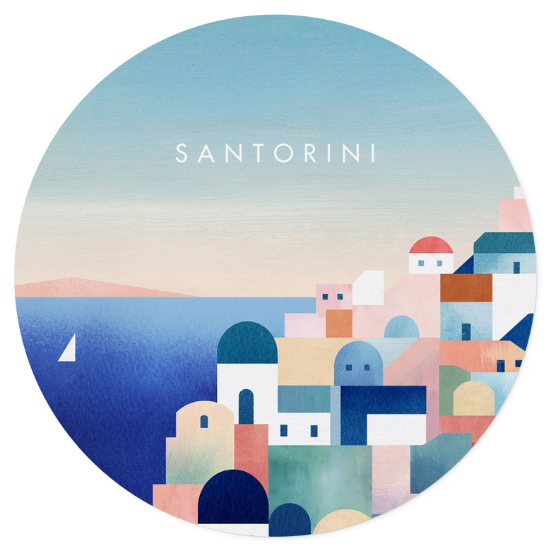 Wall Sticker Huse på Santorini - Rivers 