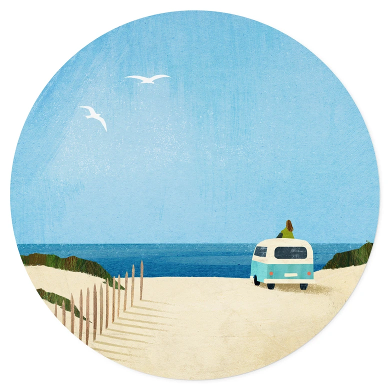 Wandtattoo Van Life - Urlaub am Meer - Rivers - Rund 