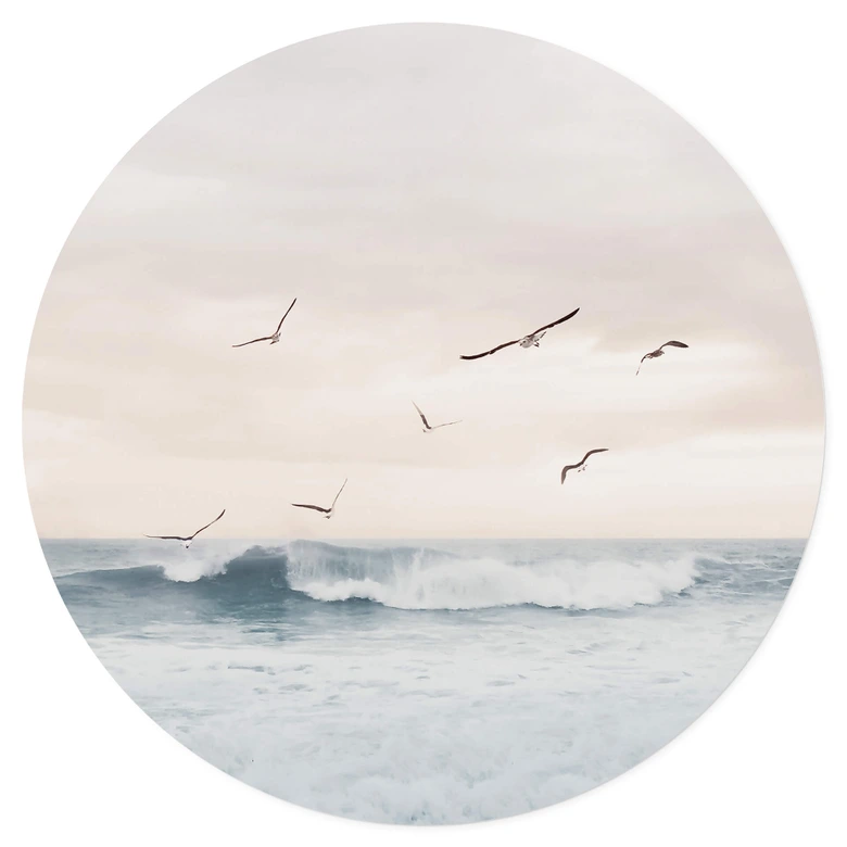 Adesivo murale Sisi & Seb - Magico cielo serale in riva al mare - Rotondo 