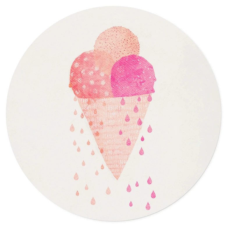 Muursticker Treechild - Drie bolletjes ijs in de zomer - Rond 