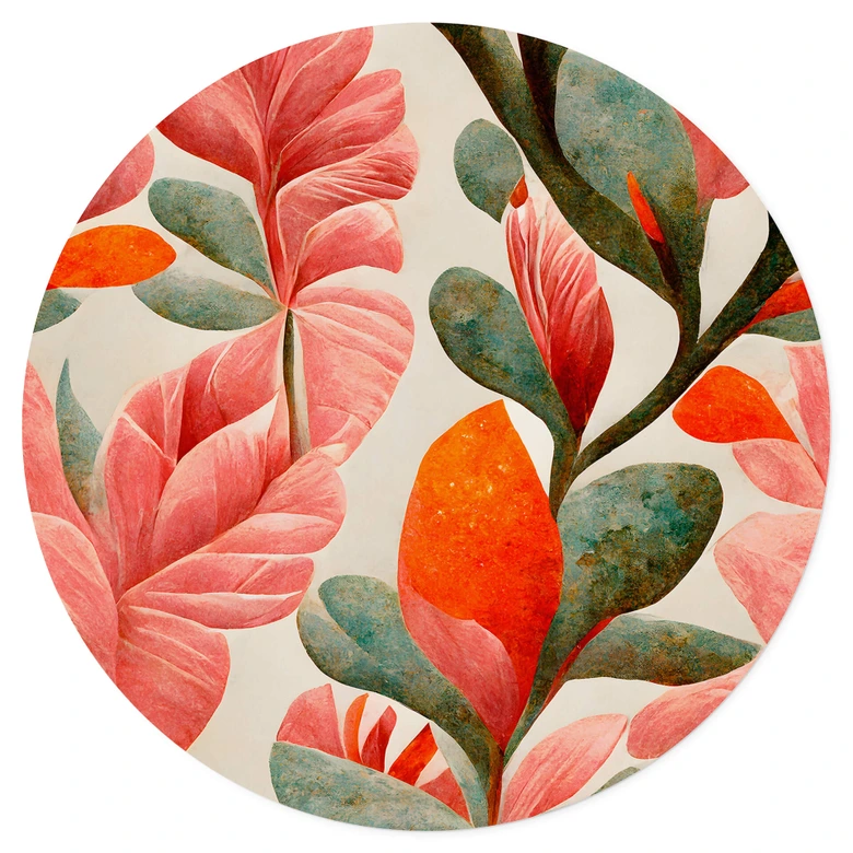 Wandtattoo Treechild - Indische Rose - Rund 