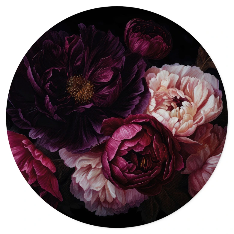 Wandtattoo Blumenstrauß mit Pfingstrosen - UN Designs - Rund 