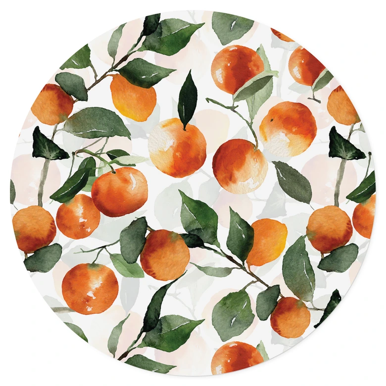 Wallsticker Fruktiga mandariner - UN Designs - Rund 