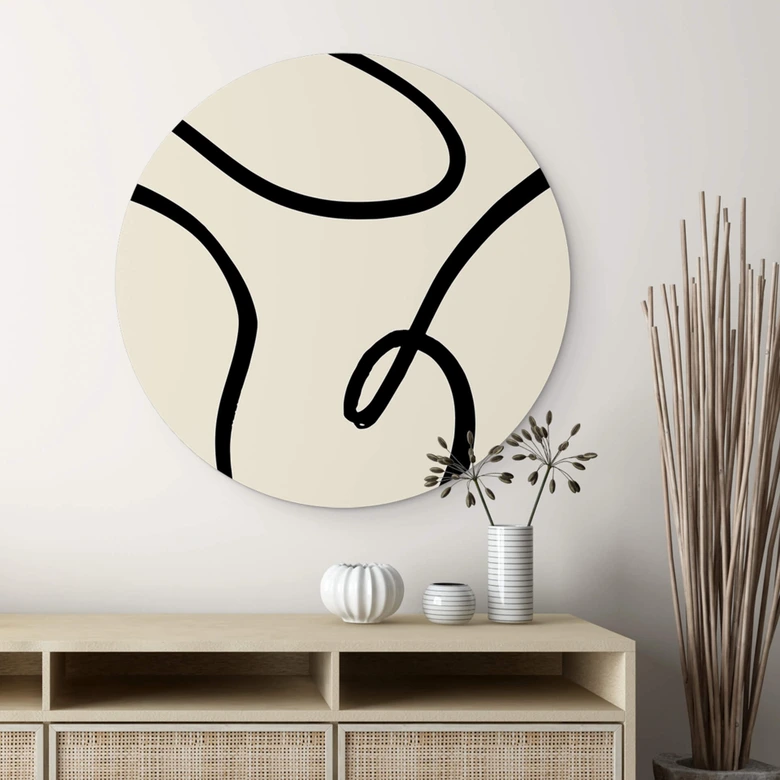 Wandcirkel 1X Studio - Curvy Abstraction 