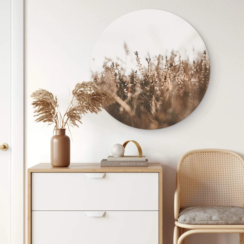Tableau sur alu-Dibond Annie - Herbes des prés - Rond 