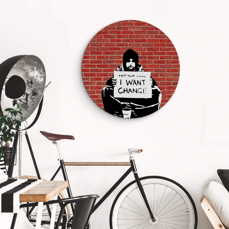 Alu-Dibond Banksy - Keep Coins 