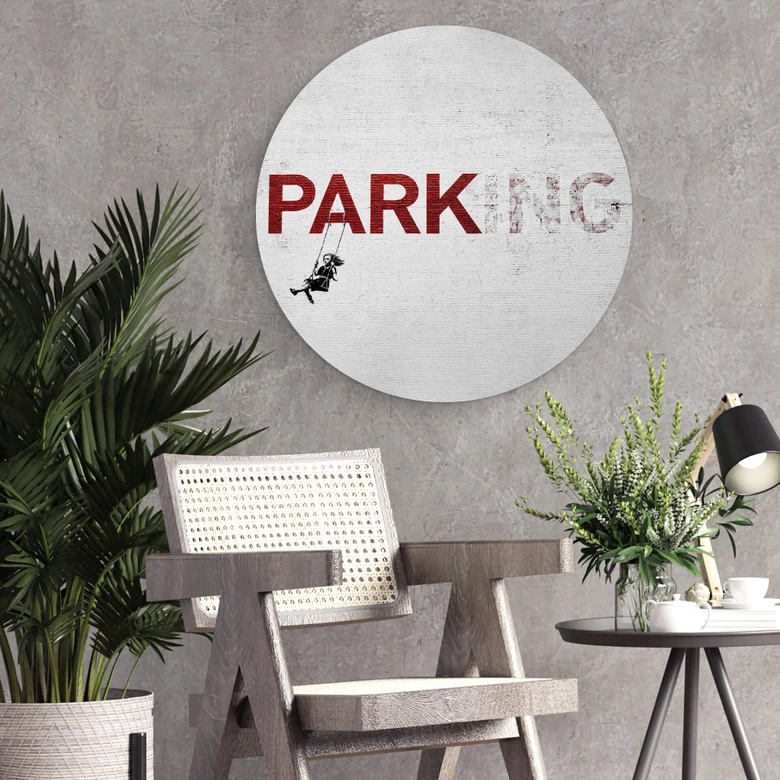 Alu-Dibond Banksy - Parking - Rund 