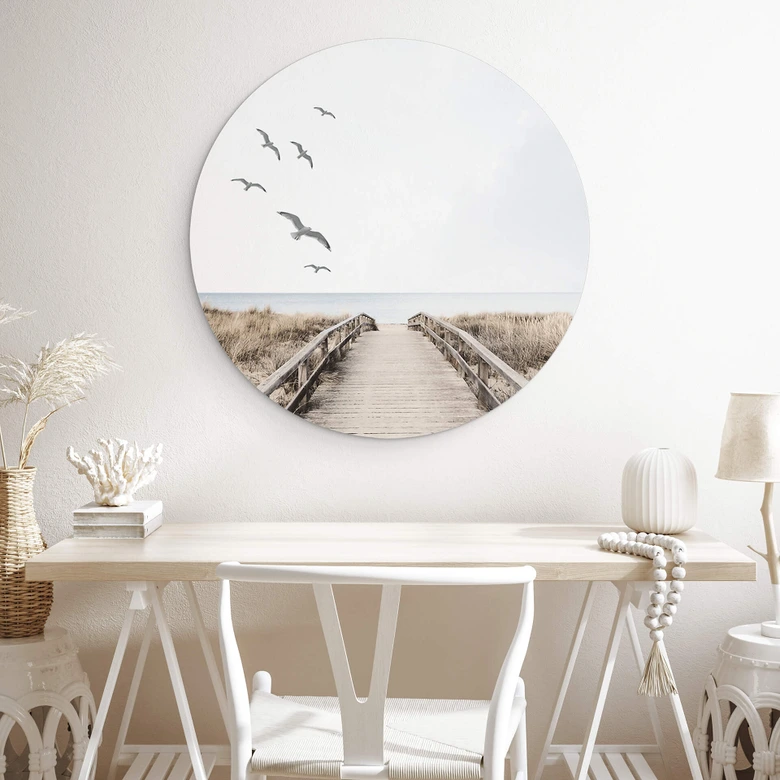 Wandbild Blick auf die Ostsee - Alu-Dibond Rund 