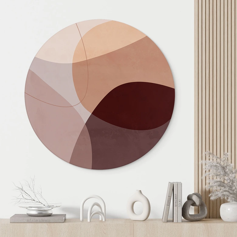 Dibond Wanddecoratie Abstracte vormen in warme aardetinten - Böhmer 