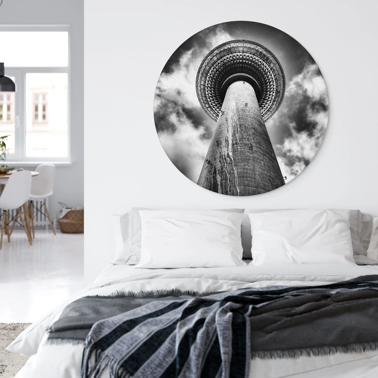 Wandbild Fernsehturm Berlin - Alu-Dibond Rund - Brown 