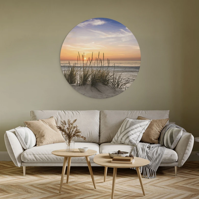 Alu-Dibond Wall Circle Dunes at sunset 