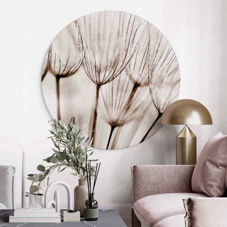 Wandbild Fliegerschirmchen - Alu-Dibond Rund 