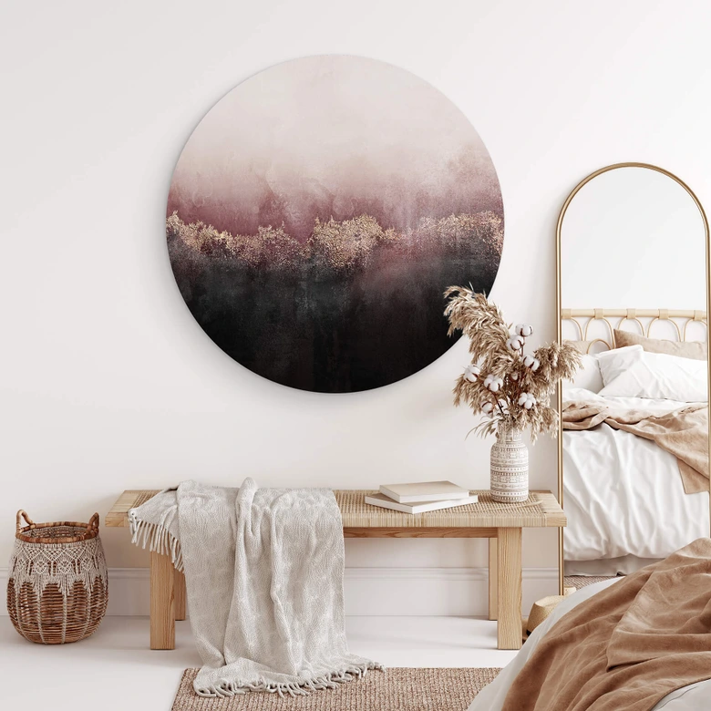 Alu-Dibond Fredriksson - Rosa Himmel - Rund 