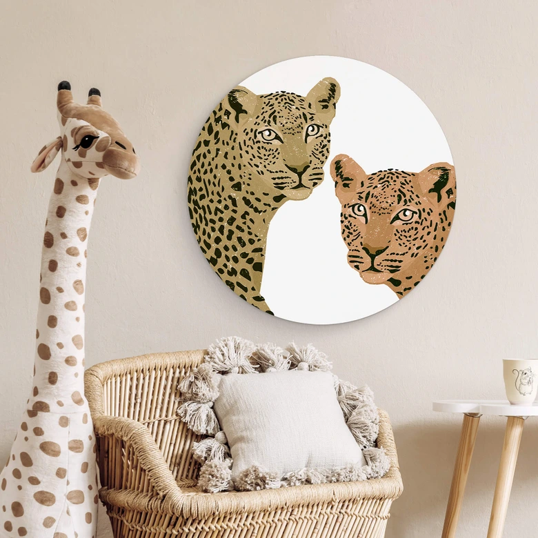 Alu-Dibond Goed Blauw - Die Leoparden - Rund 