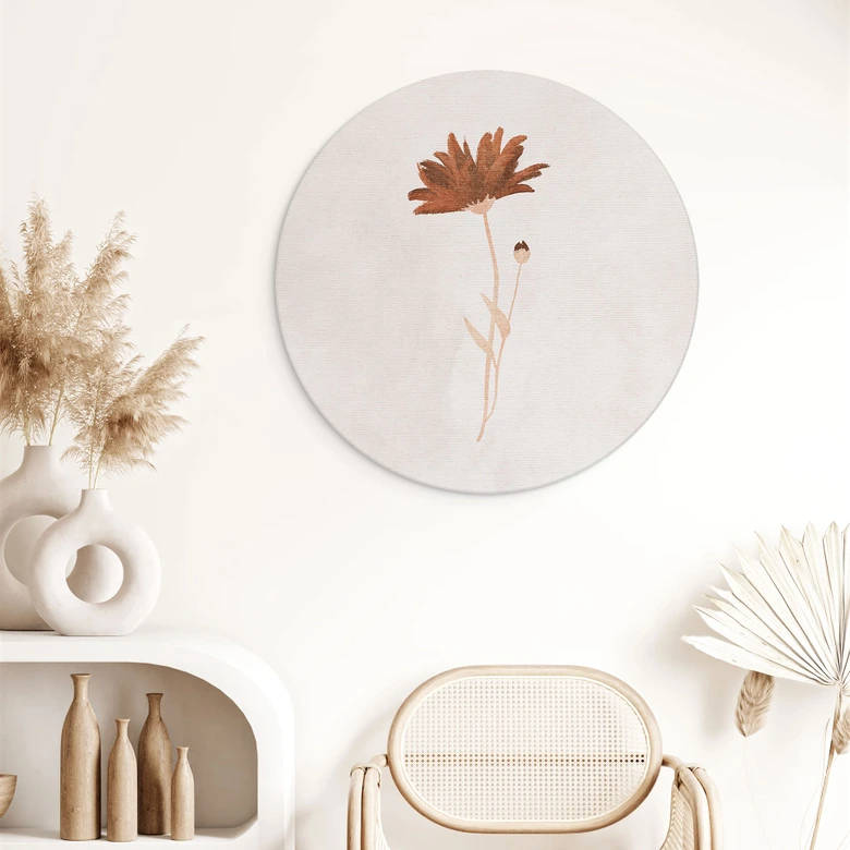 Wandbild Wildblume abstrakt - Goed Blauw - Alu-Dibond Rund 