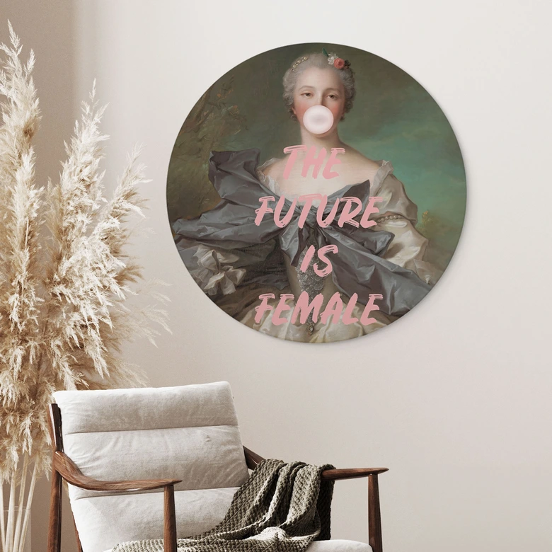Wandbild Die Zukunft ist weiblich - Grace Digital Art - Alu-Dibond Rund 