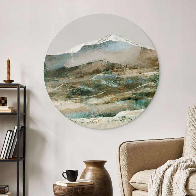 Wandbild Berge Abstrakt - Hobday - Alu-Dibond - Rund 