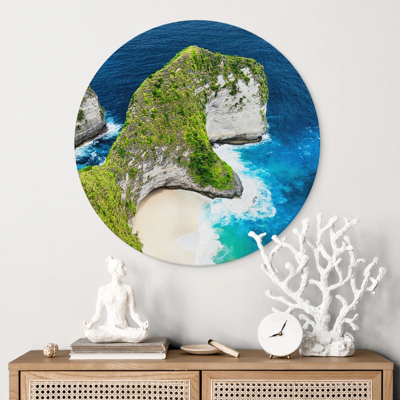 Wandbild Felsenküste von Nusa Penida - Hugonnard - Alu-Dibond Rund 