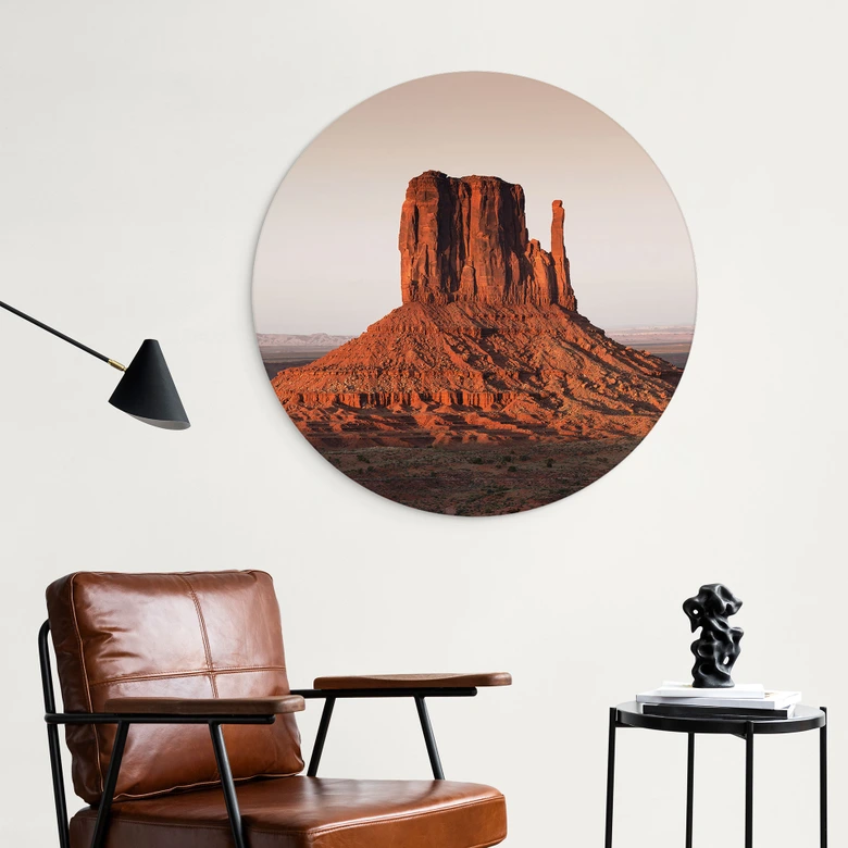 Wall Art Rock Formation in Monument Valley - Hugonnard - Alu-Dibond Round 