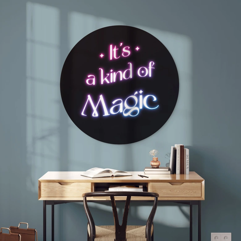Wandbild Songtext - It's a kind of magic - Alu-Dibond - Rund 