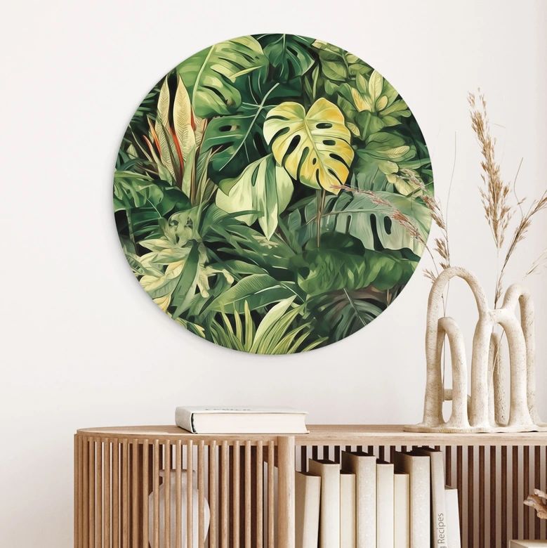 Tableaux Plantes de la jungle - Jaszke - Alu-Dibond Rond 