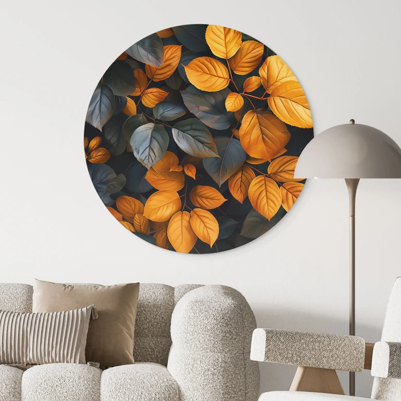 Wandbild Leuchtende Blätterpracht im Herbst - Jaszke - Alu-Dibond Rund 