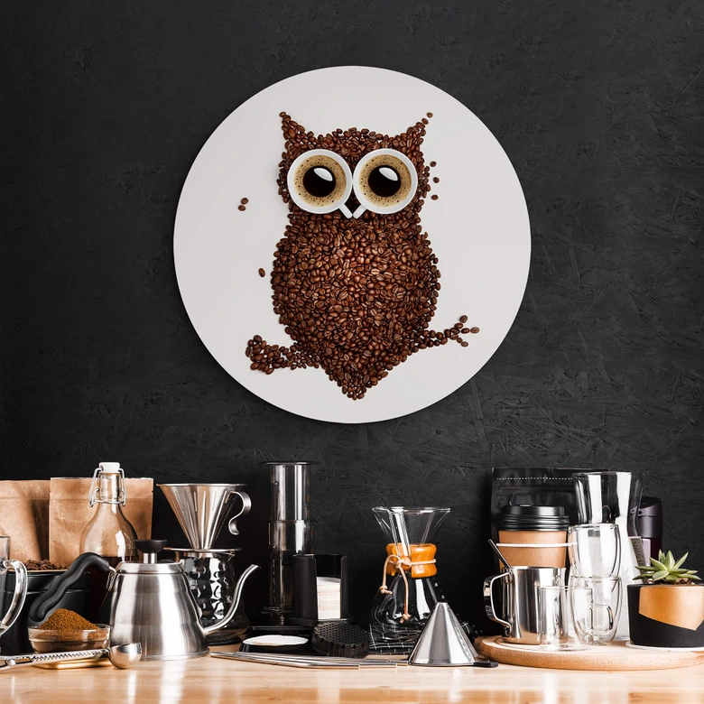 Alu-Dibond Kaffeeeule - Rund 