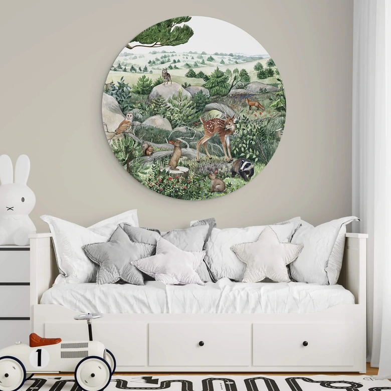 Wandbild Kikki Belle - Waldspaziergang - Alu-Dibond Rund 